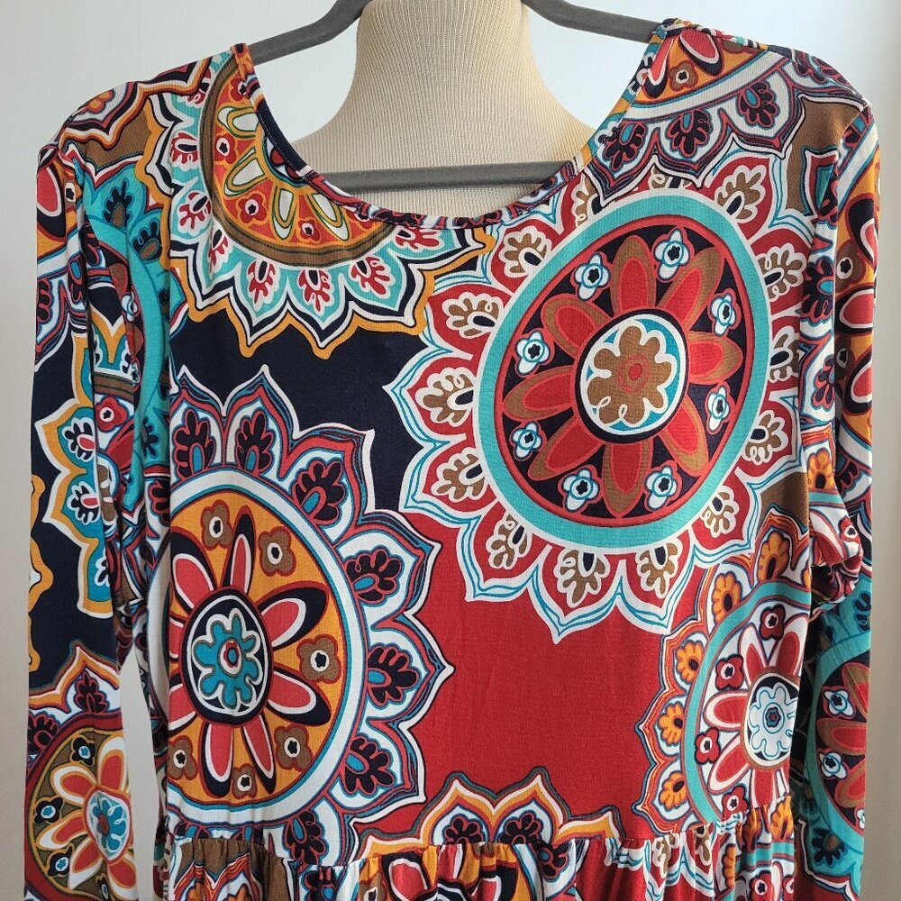 Unbranded Hippie Floral Print Flowy Criss-Cross Mod Maxi Dress (Size: M)